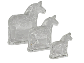 Lindshammar Glasworks Sweden - Dala Horse (3) - Kristal - Zweden - 70's