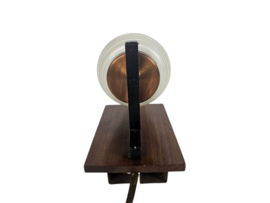 Attr. Philips - teak - satijnglas - messing- Holland - 60's