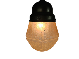 Gispen stijl - hanglamp - 'frosted glas' - koper - 60's