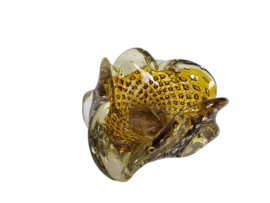 Barovier & Toso - Murano - asbak - glas - amber - zilverdeeltjes - 1950's