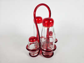 Guzzini - Made In Italy - Glas Cruet set - design Elisabeth Vidal - Italie - 90's