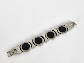 Fiell - armband - 'Inca' stijl - zilverkleurig - metaal - 3e helft 20e eeuw