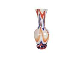 V.B. Opaline - Florence - Empoli glas - oranje/blauw/wit - Vetreria di Borgonovo - Italie - 60's
