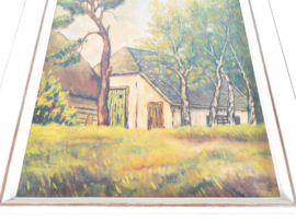 Landschap - olieverf op doek - toegekend aan W. Boomstra - 1960's