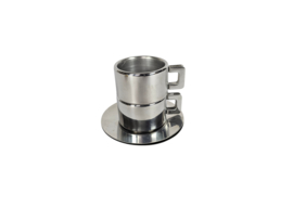Vintage Casalinghi S.T.O. - Espresso set (2) - RVS (INOX 18/10 - dubbelwandig - Italie - 80's