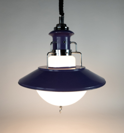 Brevettato - Space Age - hanglamp - opaalglas - metaal - Italie - 70's