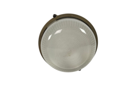 Scheepslamp - Bullseye lamp - messing - glas - wandlamp - massief - 80's
