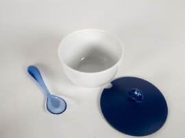 Guzzini - Made in Italy - plastic design - porselein - design Queensberry Hunt Levien  - suikerpot met lepel - 2000