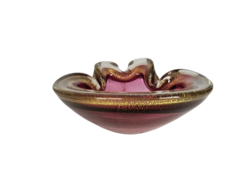 Barovier & Toso - Murano - asbak - glas - paars/roze - ingesloten gouddeeltjes - 1950's