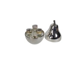 Likeurstel - Barset - verzilverd - Peervorm  -  1960s