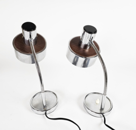Vintage - Made in Italy - Florence - tafellampen set (2)  - attr. Targetti Sankey - chroom - metaal - 70's