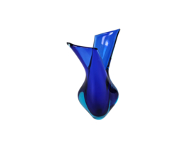 Murano - Flavio Poli - 'Bud' vase - Aqua- en cobalt blauw - Italie - 60's