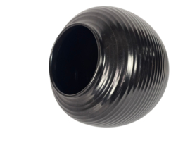 Adco - Zwart geglazuurde aardewerk ribbelvaas -  model 1012 - 1925/1960