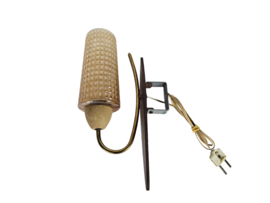 Philips - vintage - muurlamp - wandlamp - messing - teak - 60's