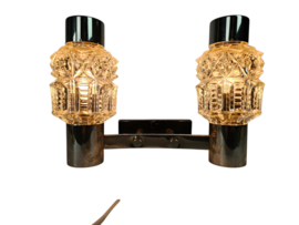 Attr. Staff Leuchten - wandlamp - chroom - kristal - W-Germany - 70's
