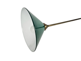 Vintage hanglamp - biljartlamp - opaline - messing - 1960's