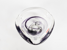 Kristalunie Maastricht - Max Verboeket  - dubbelwandige vaas met ingesloten paarse kleuren - 60's
