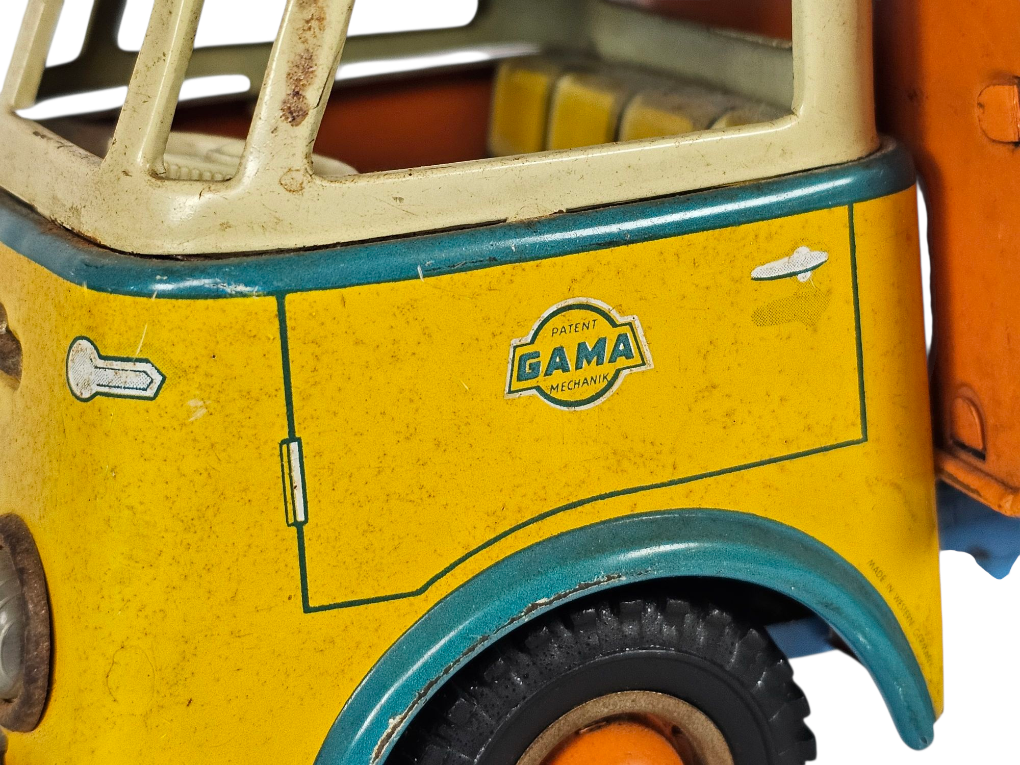 GAMA - blikken speelgoed - hydraulische  dump truck -  Germany - 1950-1959 -