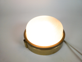 Scheepslamp - Bullseye lamp - messing - glas - wandlamp - massief - 80"s