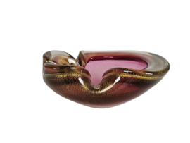 Barovier & Toso - Murano - asbak - glas - paars/roze - ingesloten gouddeeltjes - 1950's