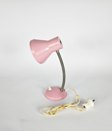 Tafellampje - Muurlampje - roze - flexibele hals - Mid Century - 1960's