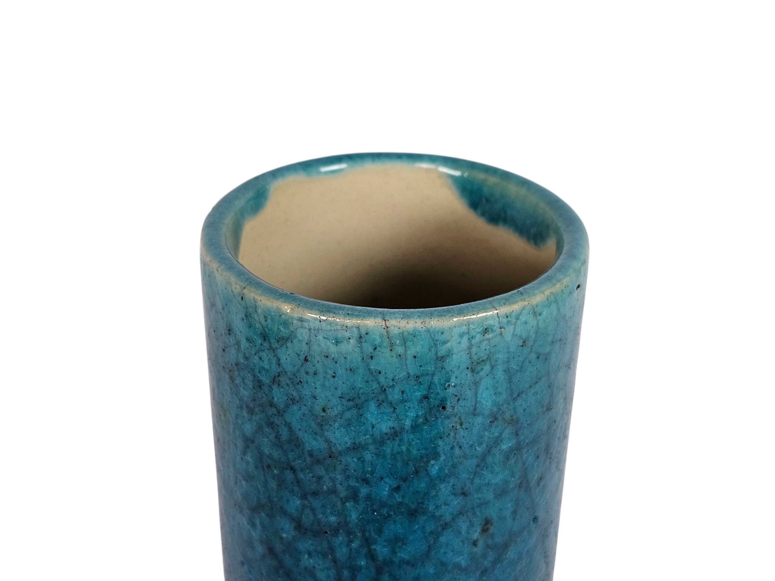 Pieter Groeneveldt - model 17-10 - keramiek - diepblauwe craquelé glazuur - 1970's