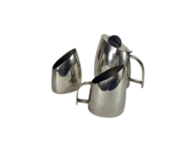 Art deco stijl - Bauhaus - koffie/thee set. (3) - metaal - chroom - zilver - bakeliet - 2e kwart 20e eeuw