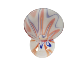 V.B. Opaline - Florence - Empoli glas - oranje/blauw/wit - Vetreria di Borgonovo - Italie - 60's