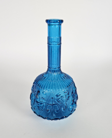 Empoli glas - Vintage vaas - Zodiac Dierenriem - helder blauw - Italie - 60's