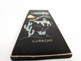 Ruscha  keramik - West-Germany -  wandtegel -  vaas - decornaam - 'Curacao ' - 60's