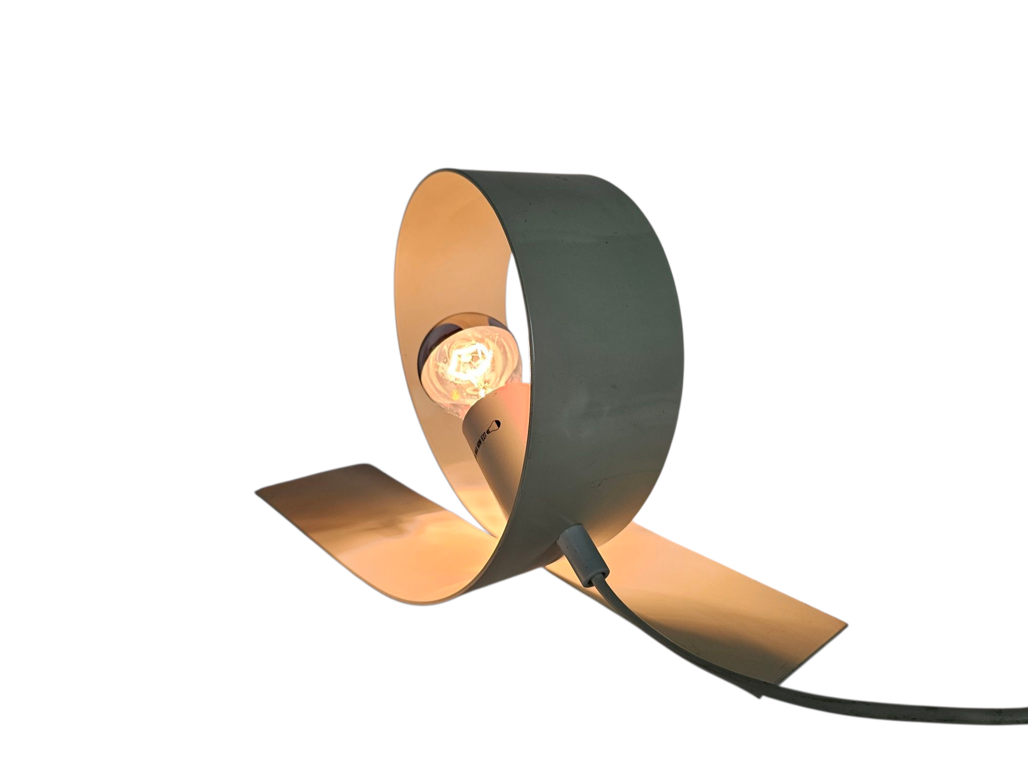 Massive -  Made in Belgium - Looping lamp - tafellamp - wit gelakt - 90's