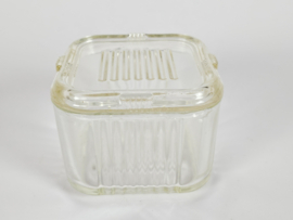 Vintage -  Hazel Atlas glas - bewaar box - geperst glas - 1950-1959