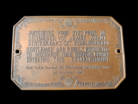 Plaquette - Deurplaatje - Mme Yvette Coquelot - 2e kwart 20e eeuw