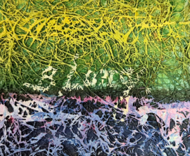 B. (Benjamin) Lang - Zonder Titel - Abstract - Acryl - kokosvezel - 70's