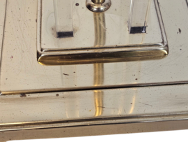 Lucite  - vloerlamp -  jaren 1970 - messing - plexiglas - Hollywood regency vloerlamp - 70's