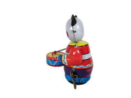 Vintage - opwindbeer - drummer - blik - China - 3e kwart 20e eeuw