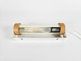 Dutch design  - bedlampje - metaal - hout - crème -  90's