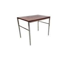 Vintage - teakhout - bijzettafel  chroom - industrieel - Holland - 60's
