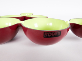 Robex - Made in Italy - Trifoglio bowl - en 4 section serving bowl - 'Bruco' - plastic design - 90's