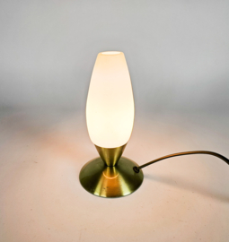 R.S.- Leuchten - tafellamp - kelklamp - melkglas - messing - 80's