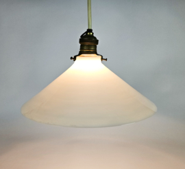 Antiek - hanglamp - opaline - koper - 2e kwart 20e eeuw