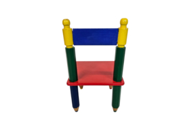 Potlood stoeltje - kinderstoeltje - Memphis stijl - hout