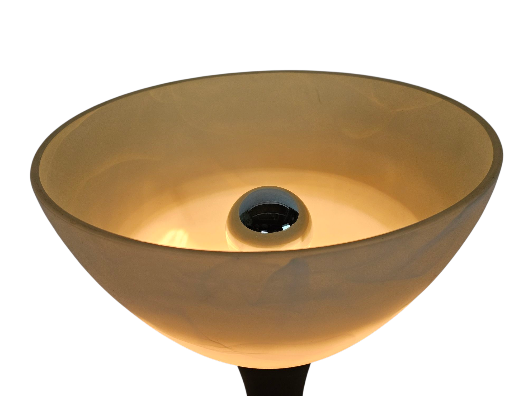 L.L. lights - Made in Italy - model 40908 - kelklamp - messing -  gemarmerd glas - 1999