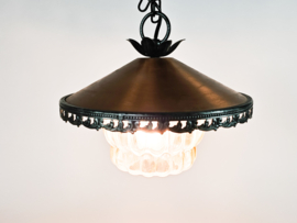 VEB Narva Leuchtenbau Lengeveld - hanglamp - koper - glas - Oost Duitsland - 70's