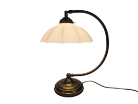 Bankierslamp  - tafellamp - opaline - messing - 3e kwart 20e eeuw