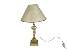 Hollywood Regency stijl - messing - verguld - onyx  - tafellamp - 60's