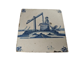Delft - Landschap blauw - Waterput - spinmotief - Holland - 18e eeuw