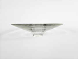 Leerdam glas - Floris Meydam - schaal - helder glas - 3e kwart 20e eeuw