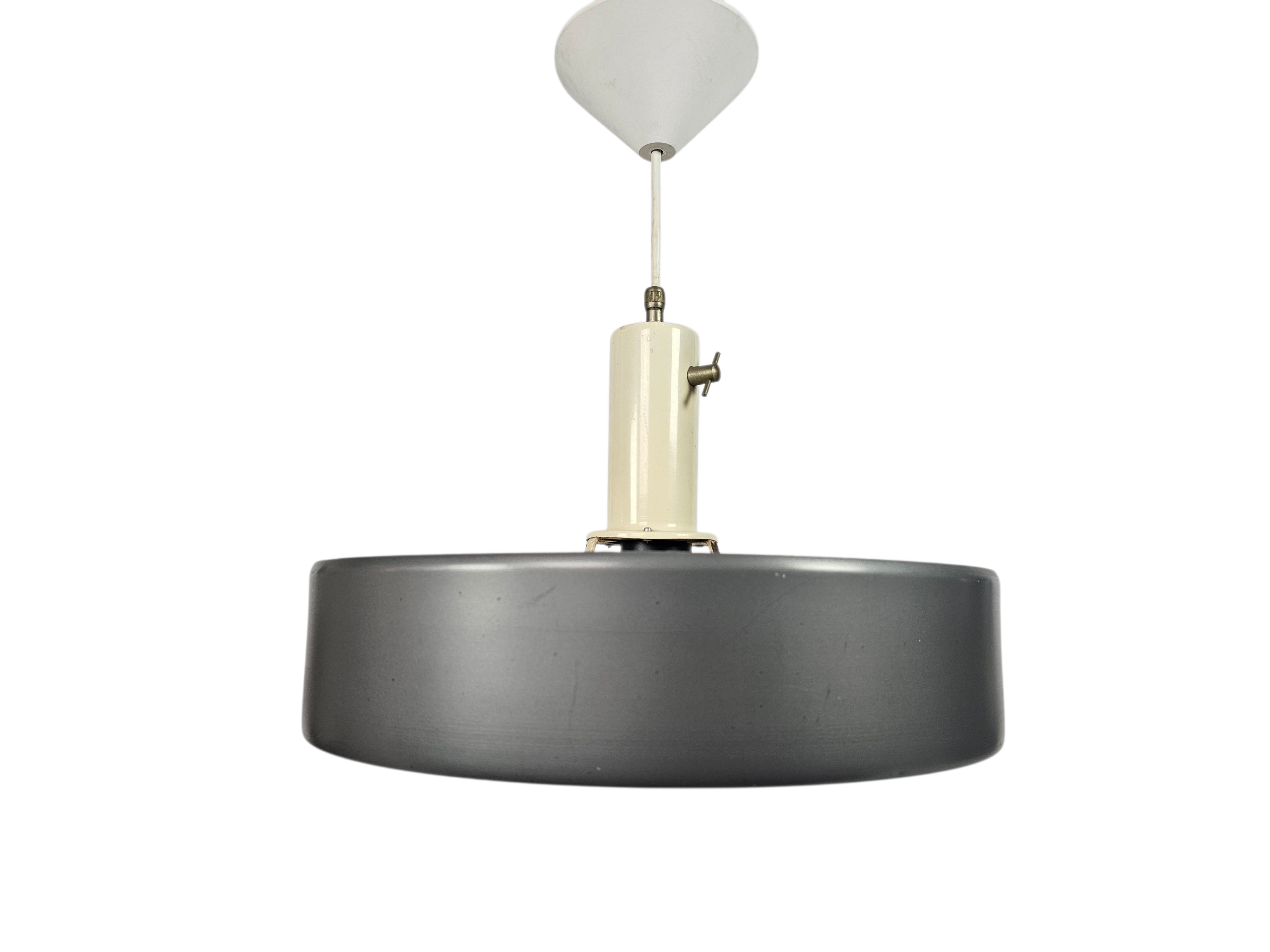 Anvia Almelo - J. Hoogervorst - "model 4017"  - Ufo hanglamp -  antraciet - Dutch design - 60's