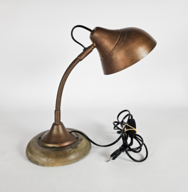 Paris  555 France - tafellamp  -  messing - flexibele nek - label - 3e kwart 20e eeuw